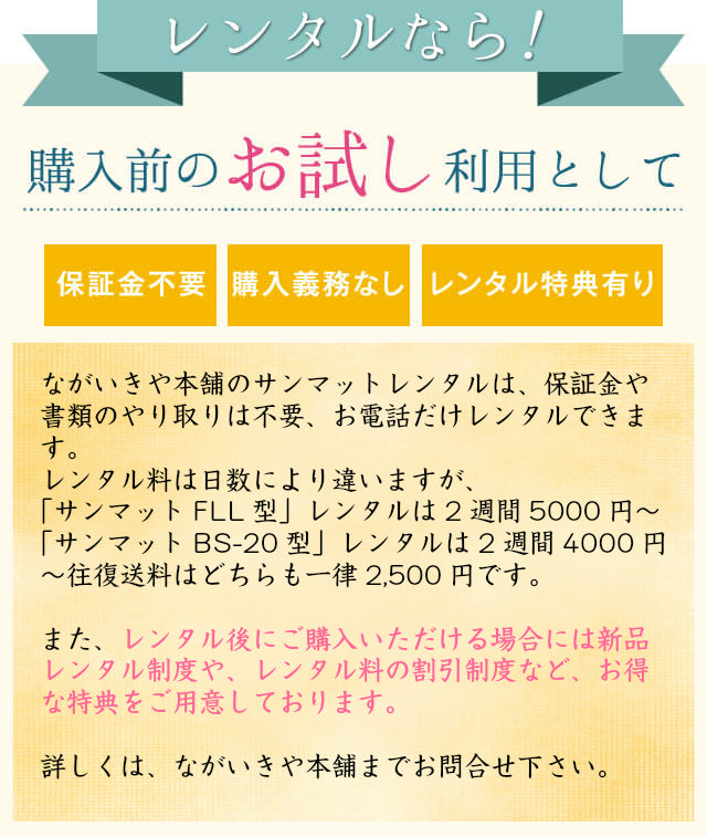 【サンマットレンタル４週間 BS20型 腹巻タイプ往復送料2500円込み お電話での打合せ必須】遠赤外線 温熱 治療器をレンタルでお試しできます